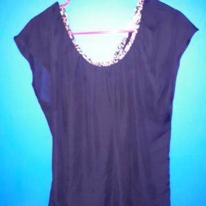 LC Lauren Conrad Pleated Peasant Top